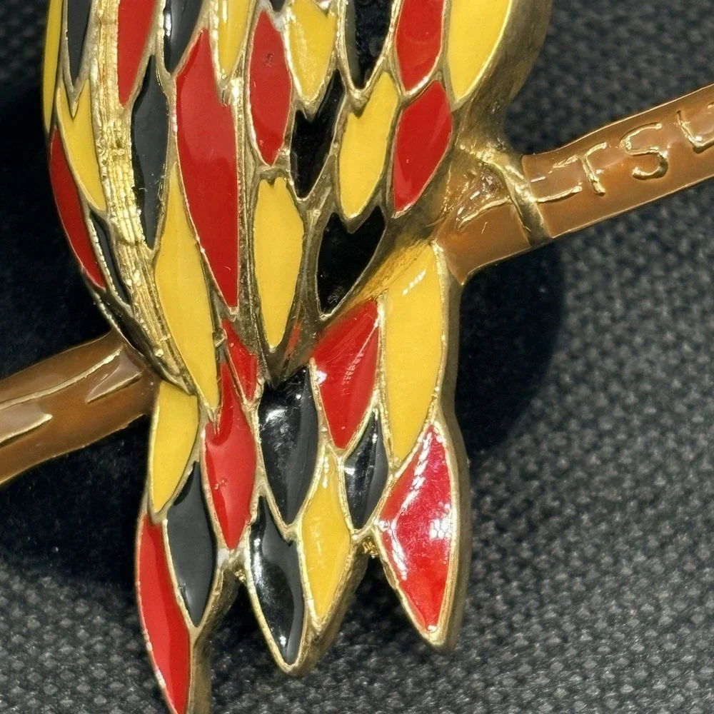VTG TSL‎ Parrot Bird Rhinestones Brooch Pendant Multi Enamel Costume Jewelry